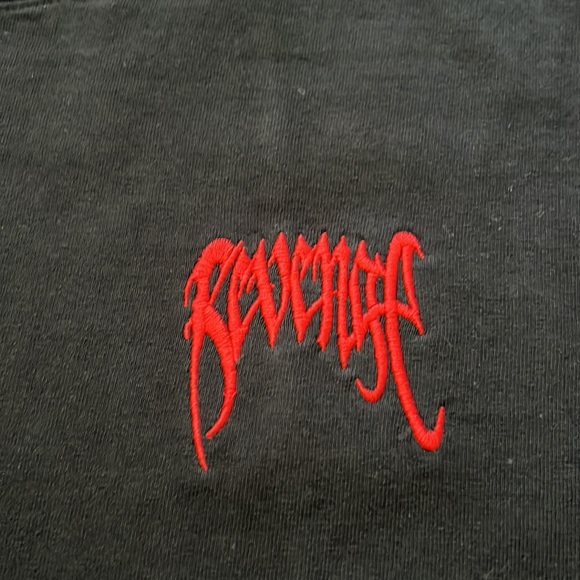 Revenge Basic Embroidered Crewneck Tshirt | Large, Black - Picture 6 of 13